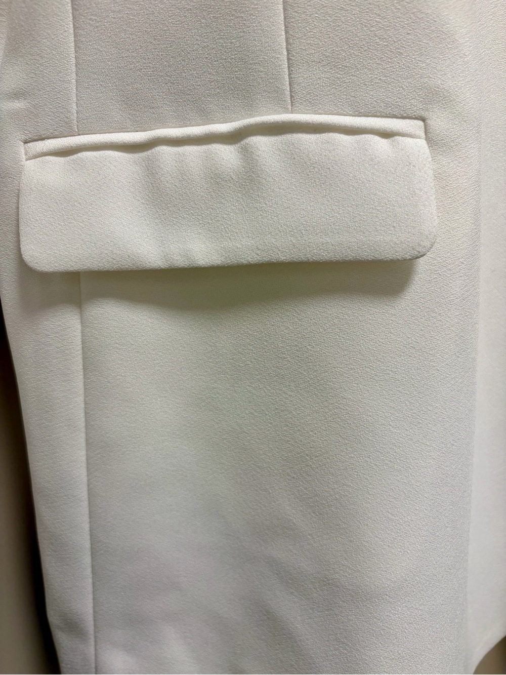 Diane Von Furstenberg White Crepe Button Blazer Women’s Size 16 Pockets - Picture 6 of 13